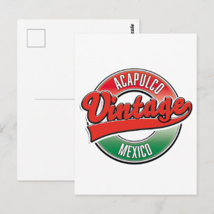Acapulco Mexico Vintages Logo Poster Postkarte