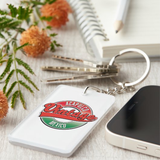 Acapulco Mexico Vintages Logo Schlüsselanhänger (Vorderseite rechts)