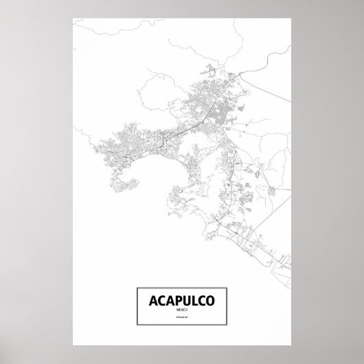 Acapulco, Mexiko (schwarz auf weiß) Poster (Vorne)