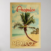 Acapulco Palm Tree Vintage Poster (Vorne)