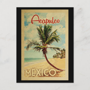 Acapulco Postcard Palm Tremola Postkarte