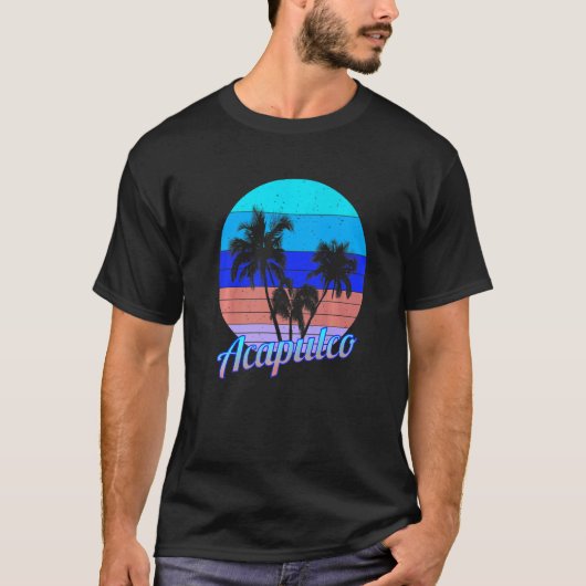 Acapulco Retro Tropical Palm Trees Vacation T-Shirt (Vorderseite)