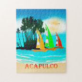 Acapulco Sailboats Beach Sun Poster Puzzle (Vertikal)