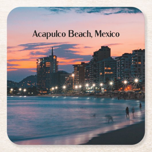 Acapulco-Strand, Mexiko Rechteckiger Pappuntersetzer (Vorderseite)