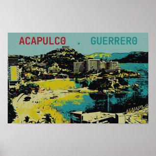 Acapulco view, Mexiko, Guerrero Postcard Poster