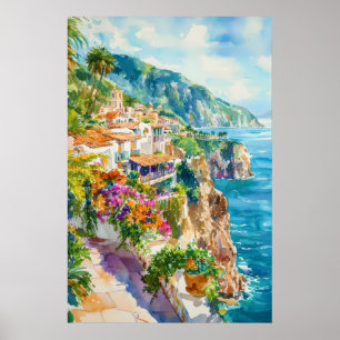 Acapulco Vintage Skigebiet Nationalpark Reiseplaka Poster