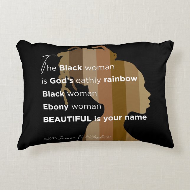 Accent Pillow "Ebony Woman" Beautiful is your name Dekokissen (Vorderseite)