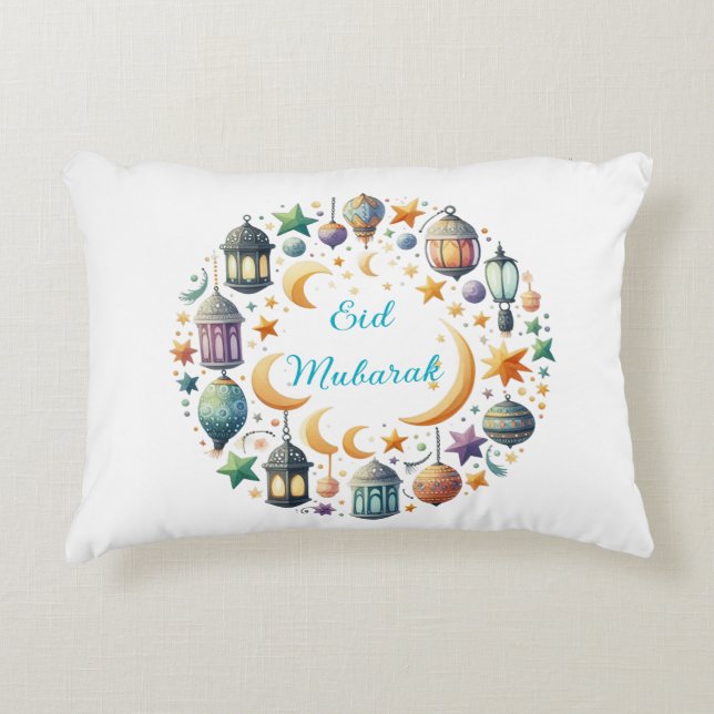 Accent Pillow-Eid Mubarak Wreath Accent Pillow Dekokissen (Vorderseite)