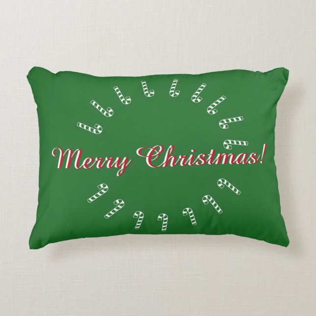 Accent Pillow - Green Candycanes Zierkissen (Vorderseite)