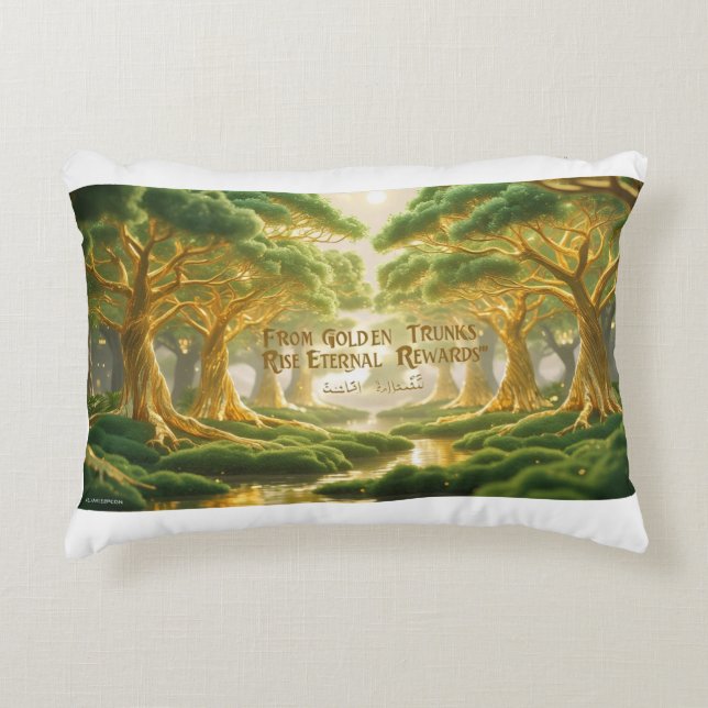 Accent Pillow-Islamic Paradise Tree Accent Pillow Dekokissen (Vorderseite)