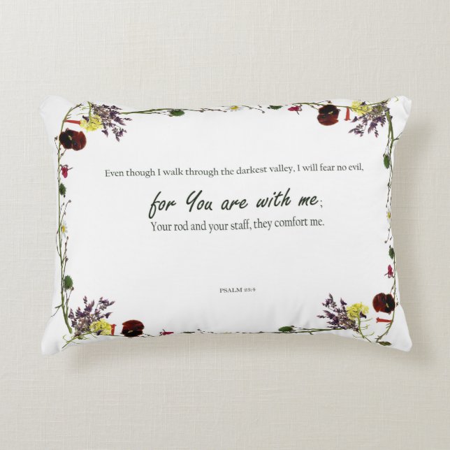 Accent Pillow Psalm von David Verses 23:4 Dekokissen (Vorderseite)