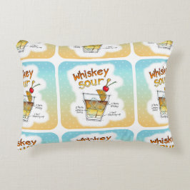 ACCENT PILLOW - WHISKEY SOUR ART MIT RECIPE ZIERKISSEN