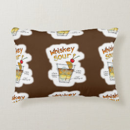 ACCENT PILLOW - WHISKEY SOUR ART with RECIPY Zierkissen
