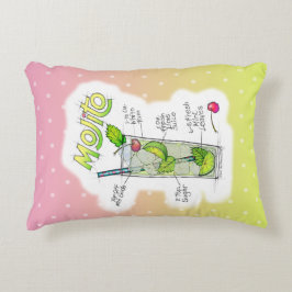 ACCENT PILLOWS - MOJITO RECIPE COCKTAIL ART ZIERKISSEN