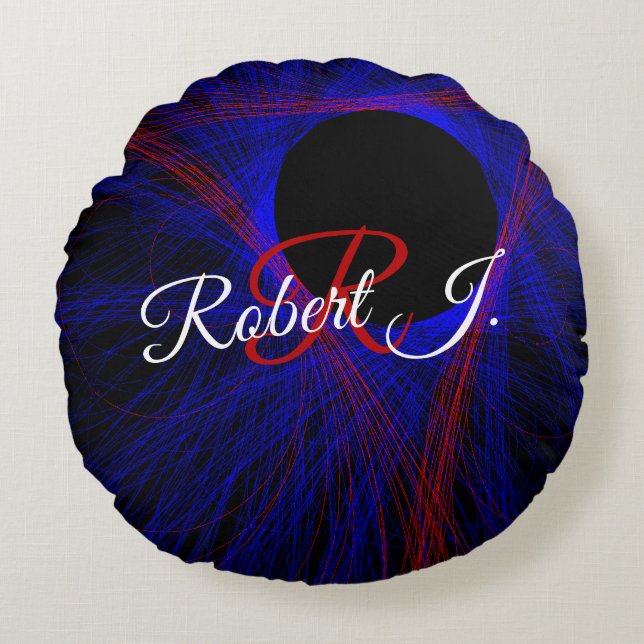 Accented Triangle Geometric Round Pillow Rundes Kissen (Vorderseite)