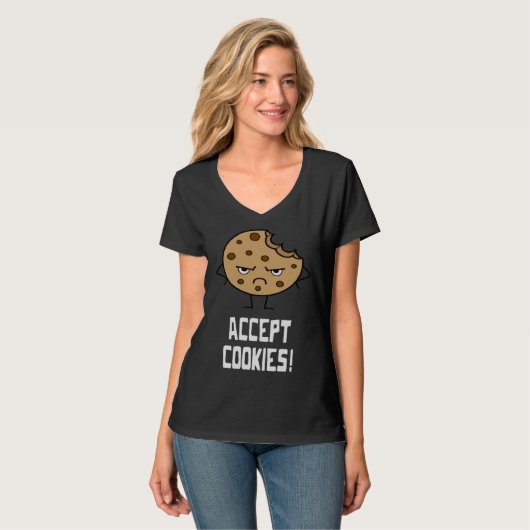 Accept Cookies Front End Developer Web Designer T-Shirt (Vorderseite Vollansicht)