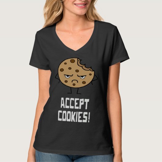 Accept Cookies Front End Developer Web Designer T-Shirt (Vorderseite)