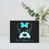 Accept Understand Love Autism Awareness - Mouse Au Postkarte (Stehend Vorderseite)