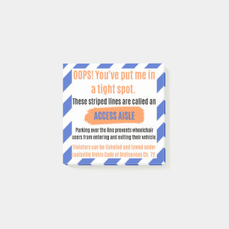 Access Aisle Sticker for Louisville, Kentucky Post-it Klebezettel