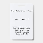 Access Badge Identification | Conference Ausweis (Back)