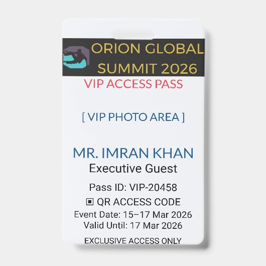 Access Badge Identification | Conference Ausweis (Front)