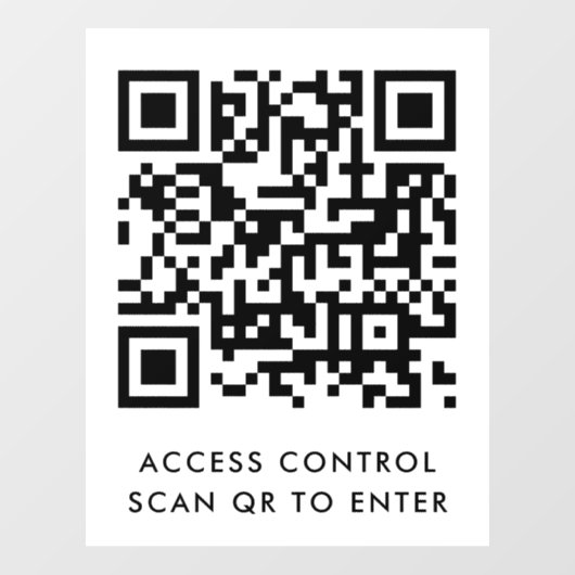 Access Control Door Lock QR Code Scan to Enter Fensteraufkleber (Blatt)