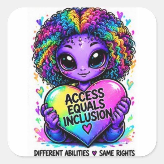 Access Equals Inclusion Alien Aufkleber (Vorderseite)