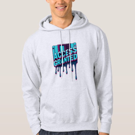 Access Granted | Retro Hacker Floppy Disk Graphic Hoodie (Vorderseite)