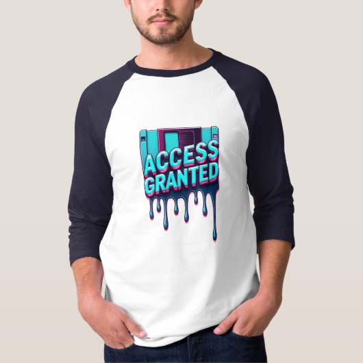 Access Granted | Retro Hacker Floppy Disk Graphic T-Shirt (Vorderseite)