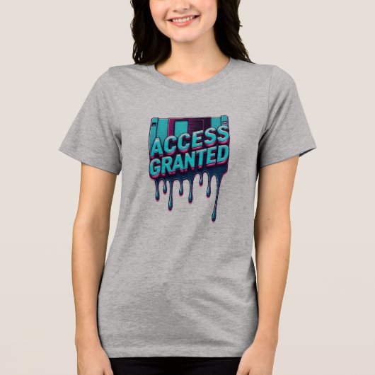 Access Granted | Retro Hacker Floppy Disk Graphic Tri-Blend Shirt (Vorderseite)