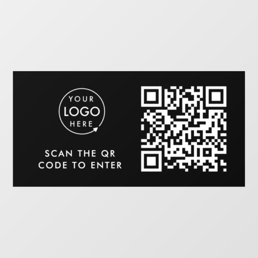 Access-Kontrolle | QR Code Black Business Logo Fensteraufkleber (Blatt)