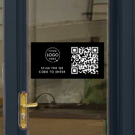 Access-Kontrolle | QR Code Black Business Logo Fensteraufkleber
