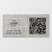 Access-Kontrolle | QR-Code-Eintrag für Firmenlogo Fensteraufkleber (Blatt)