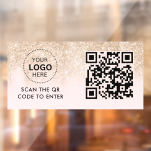Access-Kontrolle QR-Code-Eintrag für Firmenlogo Fensteraufkleber