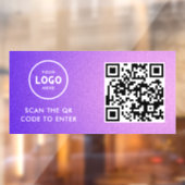Access-Kontrolle | QR-Code-Firmenlogo - Blauer Ein Fensteraufkleber (Blatt 2)
