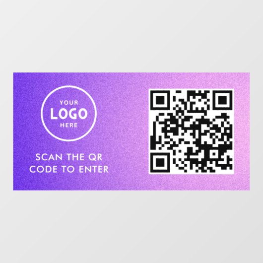 Access-Kontrolle | QR-Code-Firmenlogo - Blauer Ein Fensteraufkleber (Blatt)