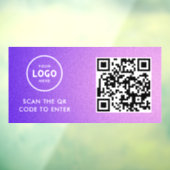 Access-Kontrolle | QR-Code-Firmenlogo - Blauer Ein Fensteraufkleber (Blatt 3)