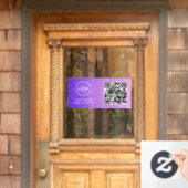 Access-Kontrolle | QR-Code-Firmenlogo - Blauer Ein Fensteraufkleber (Haustür)