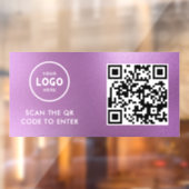 Access-Kontrolle | QR-Code-Firmenlogo - Blauer Ein Fensteraufkleber (Blatt 2)