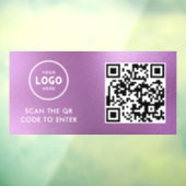 Access-Kontrolle | QR-Code-Firmenlogo - Blauer Ein Fensteraufkleber (Blatt 3)