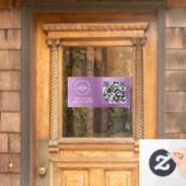 Access-Kontrolle | QR-Code-Firmenlogo - Blauer Ein Fensteraufkleber (Haustür)