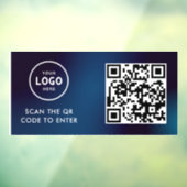 Access-Kontrolle | QR-Code-Firmenlogo - Blauer Ein Fensteraufkleber (Blatt 3)