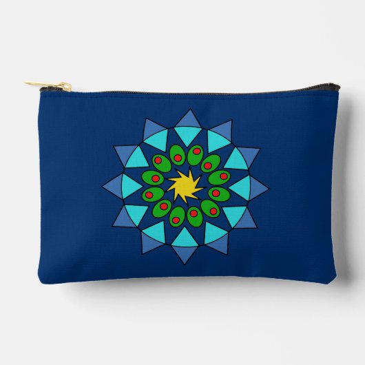 Accessoire Pouch - Blau und Grün Mandala Zubehörtasche (Vorderseite)