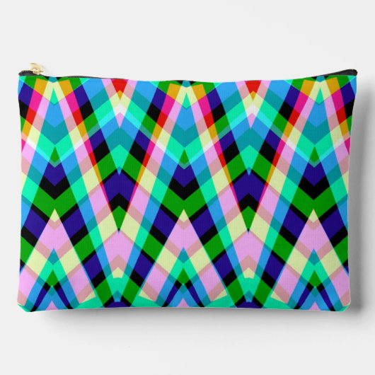 Accessoires Pouch, ein kariertes Zickzackmuster Zubehörtasche (Vorderseite)