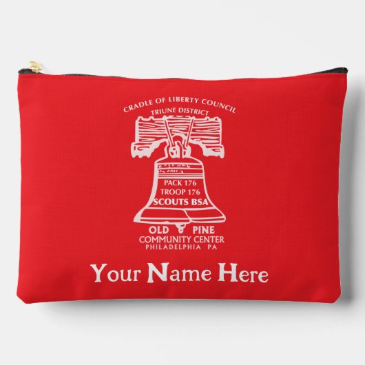 Accessory Pouch Large - Red (Personalized) Zubehörtasche (Vorderseite)