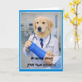 Accident No More Stunts Get Well Card  CA-1 Karte (Gelbe Blume)