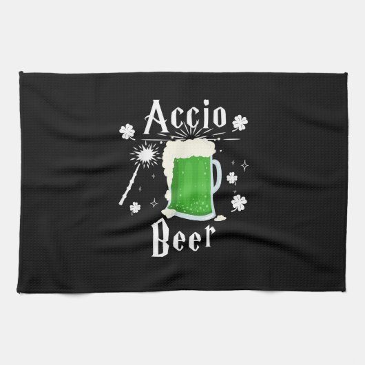 Accio Beer Funny St Patrick's Day Drinking T - Shi Geschirrtuch (Horizontal)