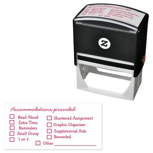 Accommodations Provided Checklist Stamp Teacher Permastempel (Beispiel)