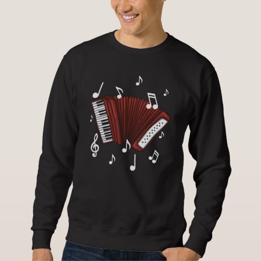 Accordeon Musiknote Design für Musikakkordionist Sweatshirt (Vorderseite)