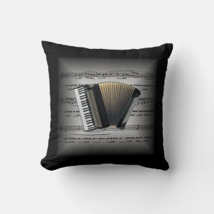 Accordion ~ 3-D Sheet Music ~ Pillow Grau/Black ~ Kissen